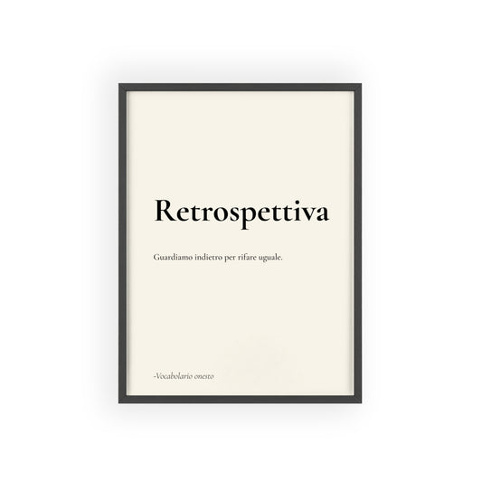 Retrospettiva | Vocabolario onesto